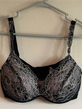 Cacique Black Lace Underwire Push Up Bra - 36DDD